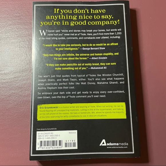 Quotable A**hole - Eric Grzymkowski - Book on Cutting Comments & Comebacks - Picture 2 of 2